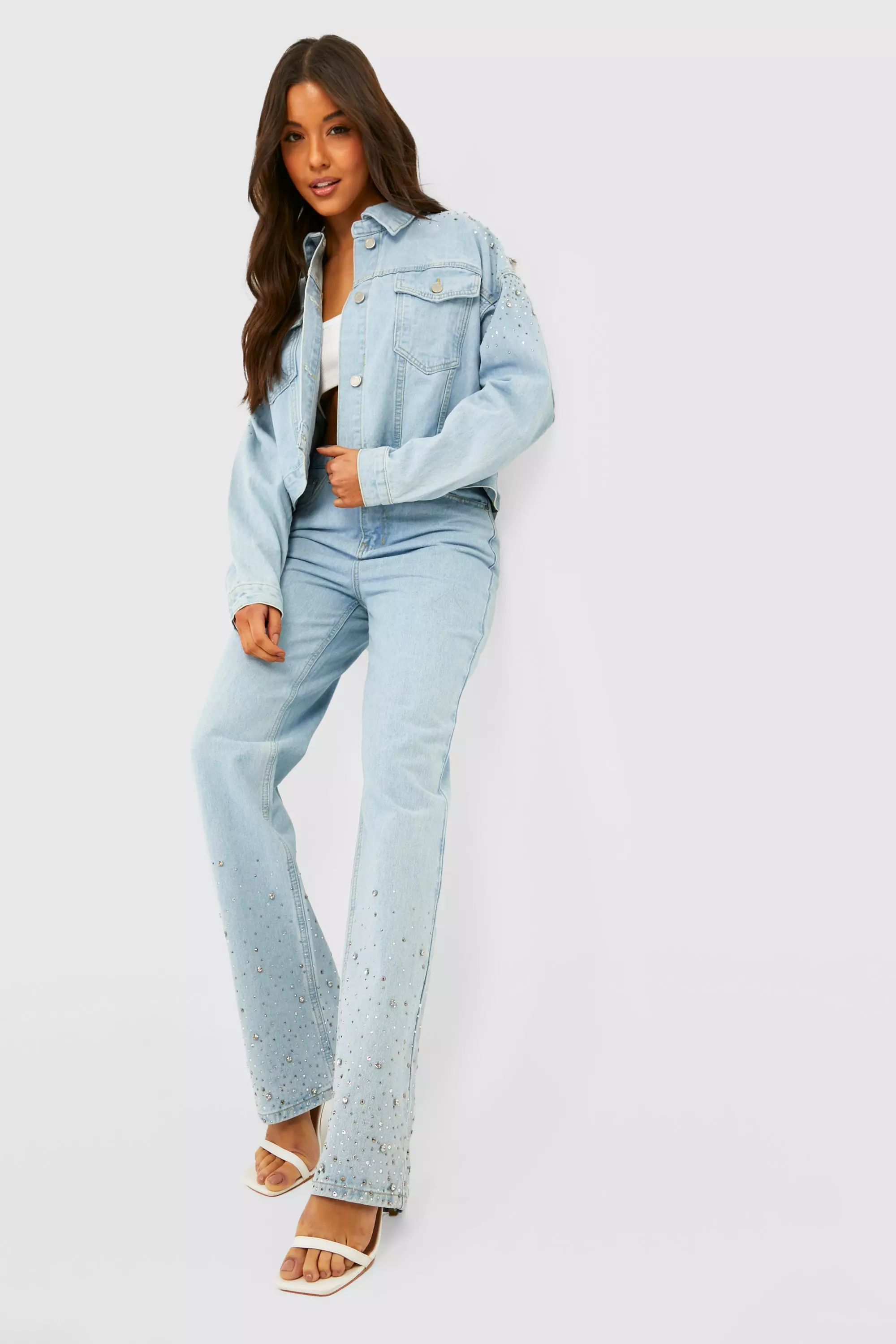 Jeans with hot sale embellished hem